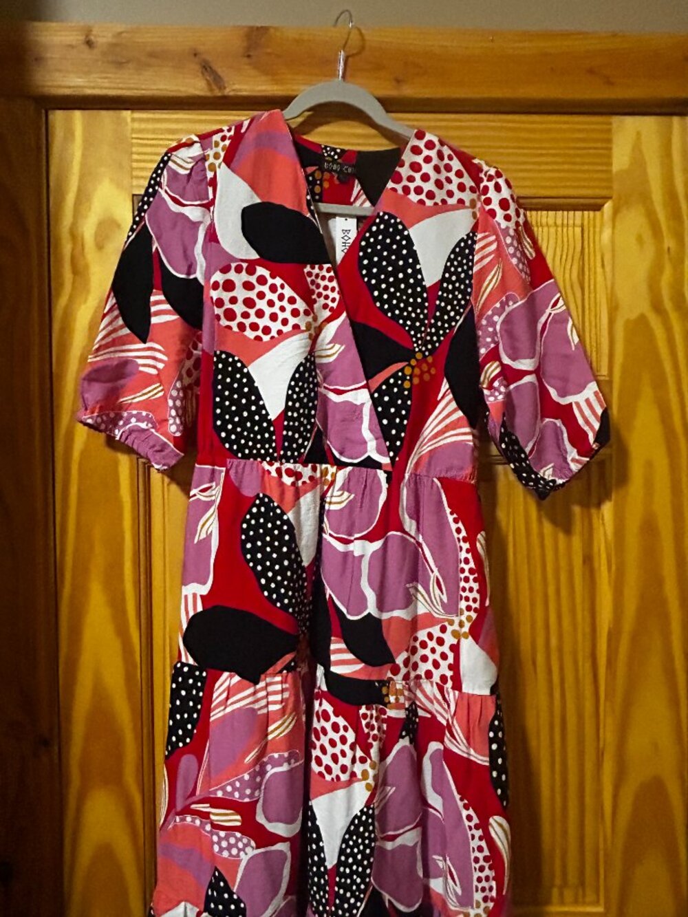 NWT Womens BOHO CHIC floral maxi dress - RARE sz L
